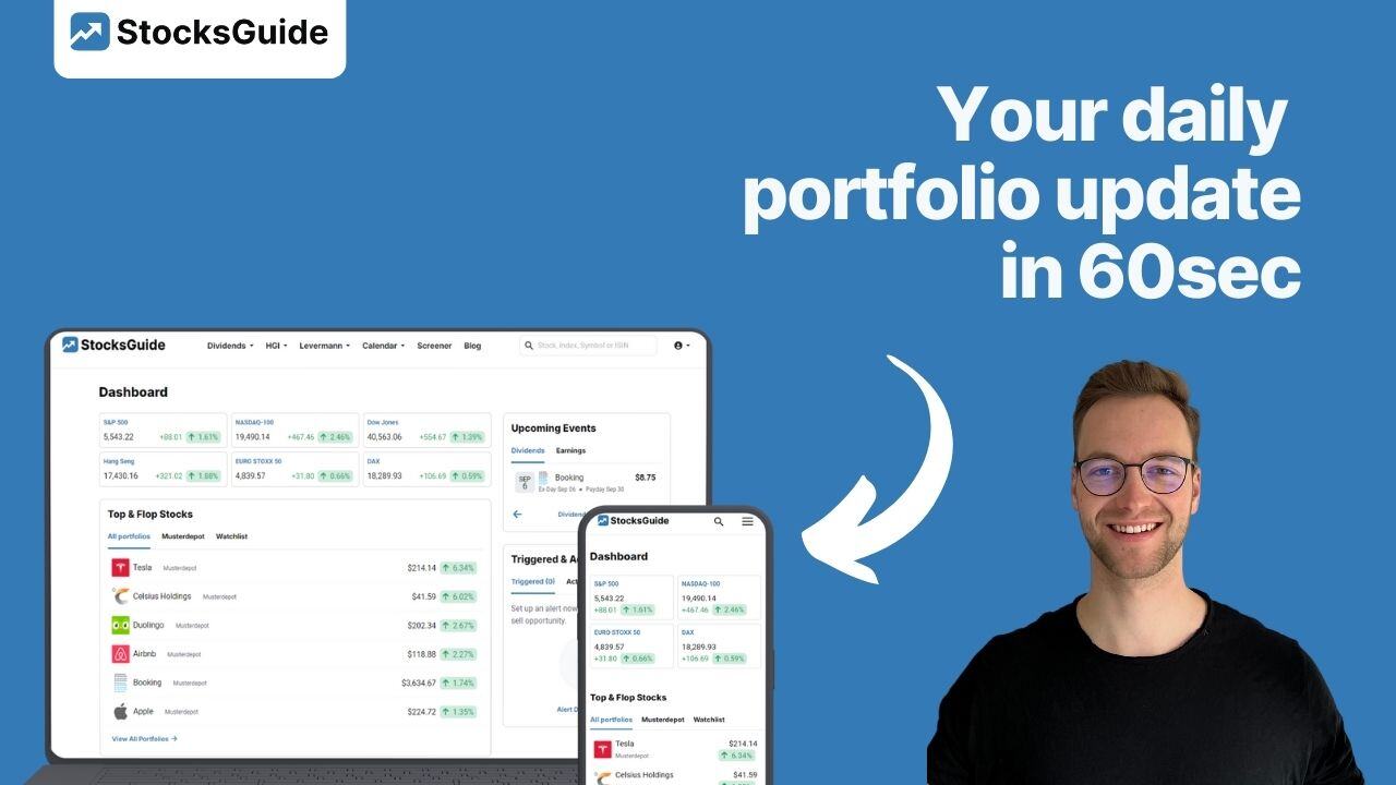 Investing with an overview: The StocksGuide dashboard for controlling your stocks